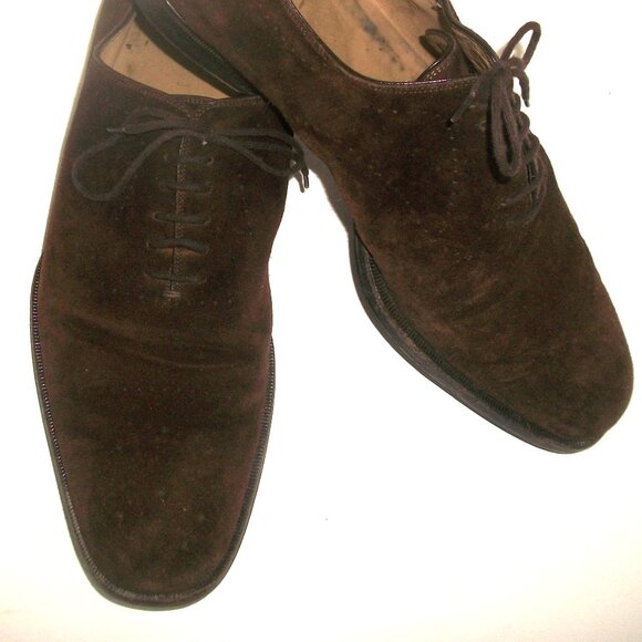 Authentic Vintage Gucci Dark-Brown Suede Lace Up Oxfords 9.5D $650 main image 4
